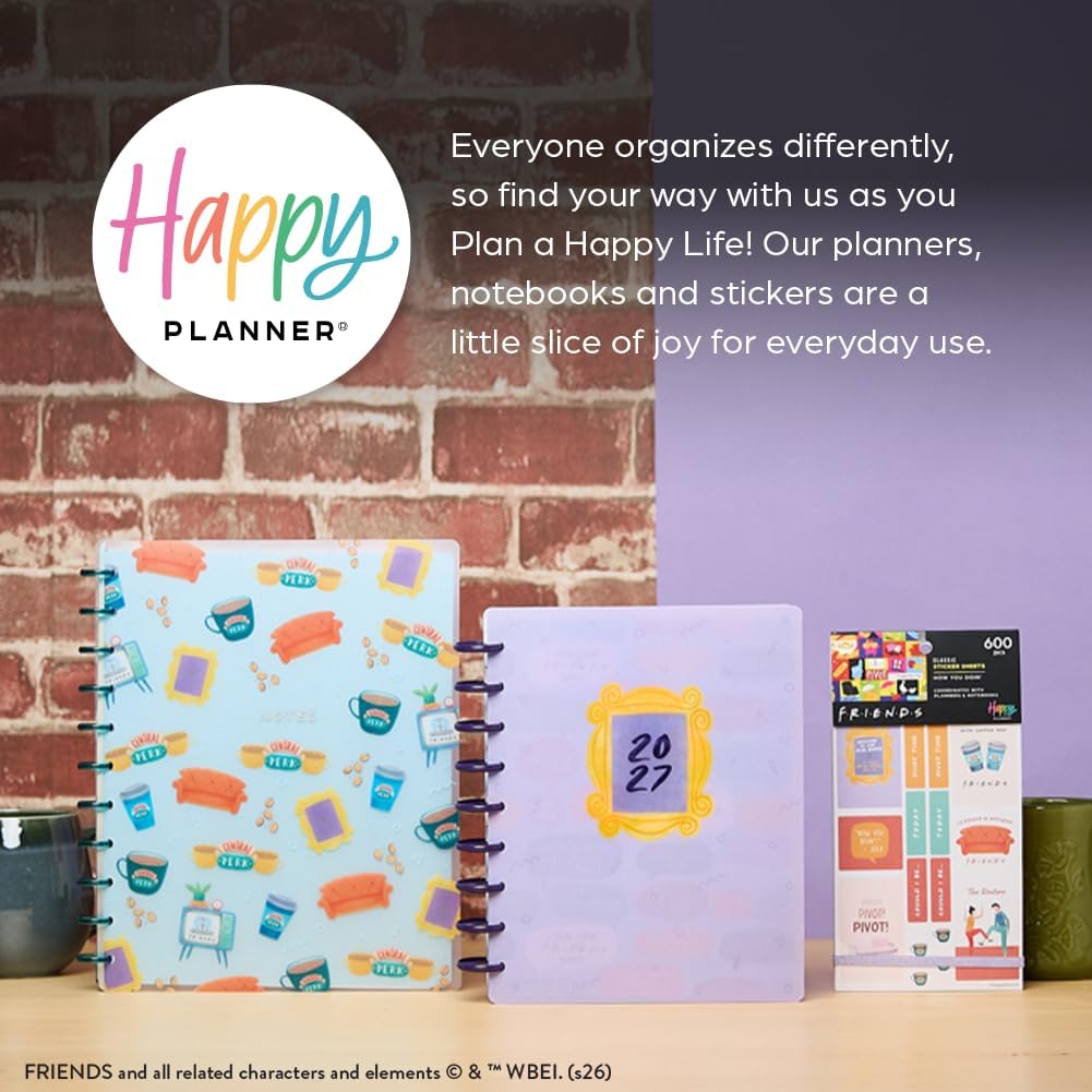 Happy Planner “Friends” Classic Sticker Pack for Planners, 30 Sheets