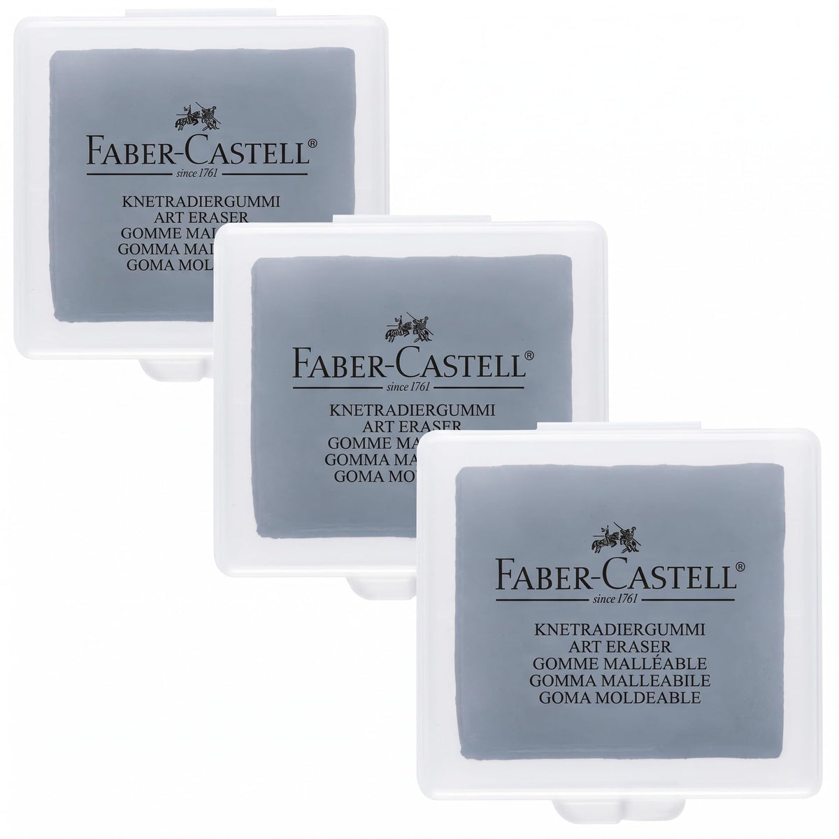 Faber-Castell Kneadable Eraser for Artists in Storage Case - Absorbent Kneaded Erasers, Art Eraser 1 Pack, Grey
