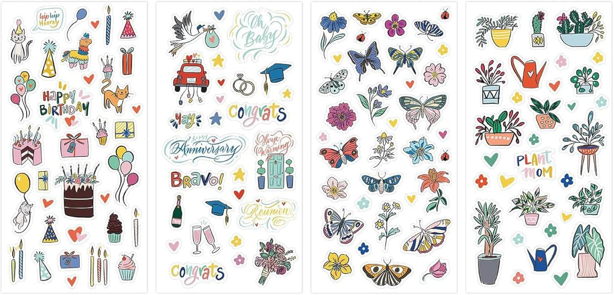 Blue Sky Holidays & Seasons 1200+ Sticker Pack, Planner and Calendar Pack, 4.49” x 9.06”, Full Color, 24 Sheets