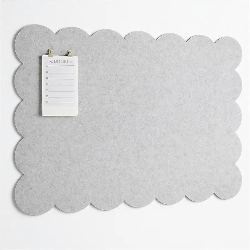 Orelle Scalloped Felt Bulletin Board | Foldable Peel and Stick Felt Board for Wall | Alternative Cork Board for Office, Message Board, Kids Art Display