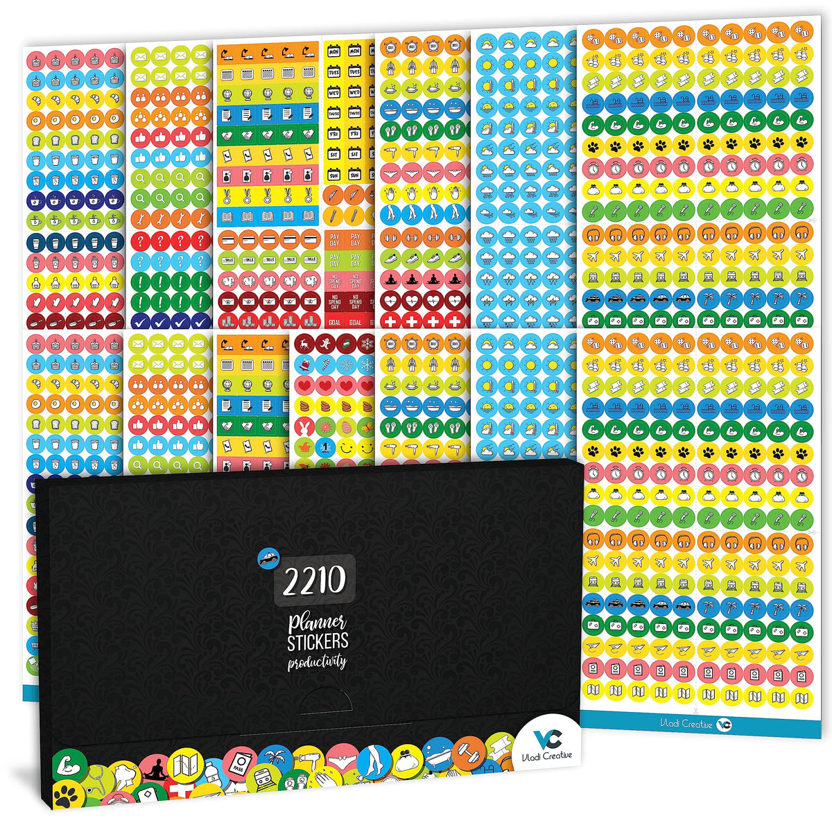 Vladi Creative Rude & Humorous Planner Stickers - 660pcs, 12 Sheets, Funny Adult Curse, Meme & Rude Stickers for Planners, Journals & Organizers, Hilarious & Bold Adult Humor Designs for Personal Use