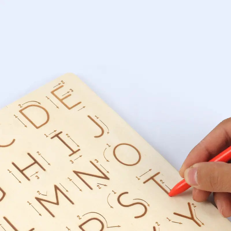 Wooden Letters Practicing Board,Reusable Handwriting Alphabet Tracing Board Double-Sided Toddlers and Preschool Gifts Learning Toys Learning to Write ABC for Kids Ages 3-6