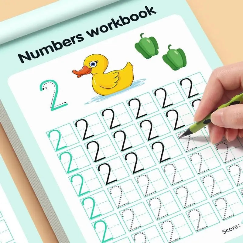 Calligraphy Practice Book, Number Writing Workbook 0-100, Tracing Sheets for Pen Control, Kids' Handwriting Improvement Tool, Preschool Learning Materials