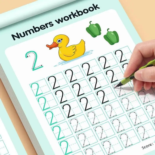 Calligraphy Practice Book, Number Writing Workbook 0-100, Tracing Sheets for Pen Control, Kids' Handwriting Improvement Tool, Preschool Learning Materials
