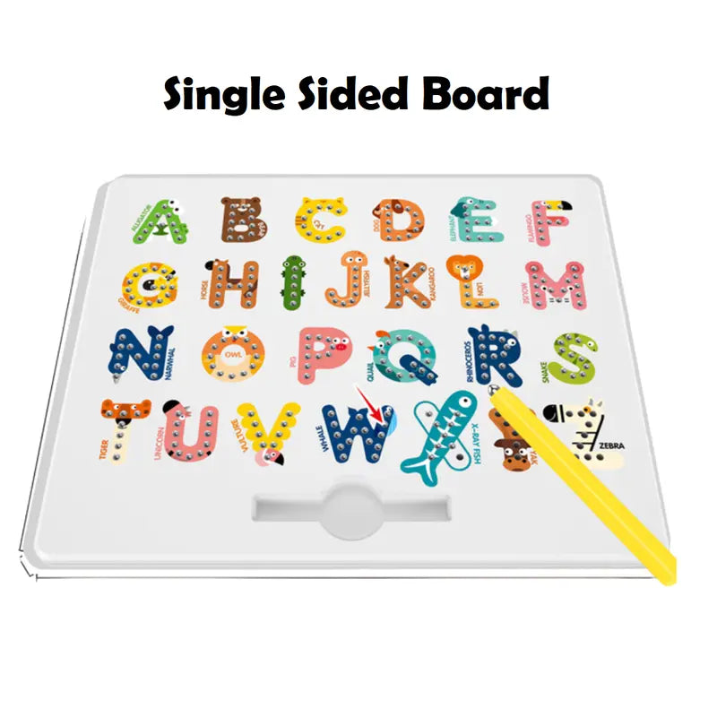 Double Sided Magnetic Letters Board for Kids, 2 in 1 Alphabet & Number Magnets Tracing Board for Toddlers, Learning Tools, Education Toy, Baby Shower Gift