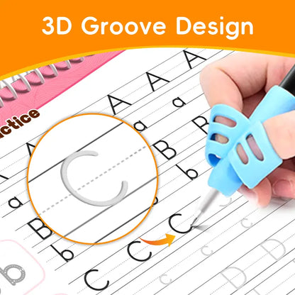 TIMETOME Reusable Grooved Handwriting Workbook for Kids, Learning Materials, 6 Books–Early Elementary, Covers Math, Words, Drawing –Gift for Children Lettering Spiral Notebook school supplies，summer learning workbook