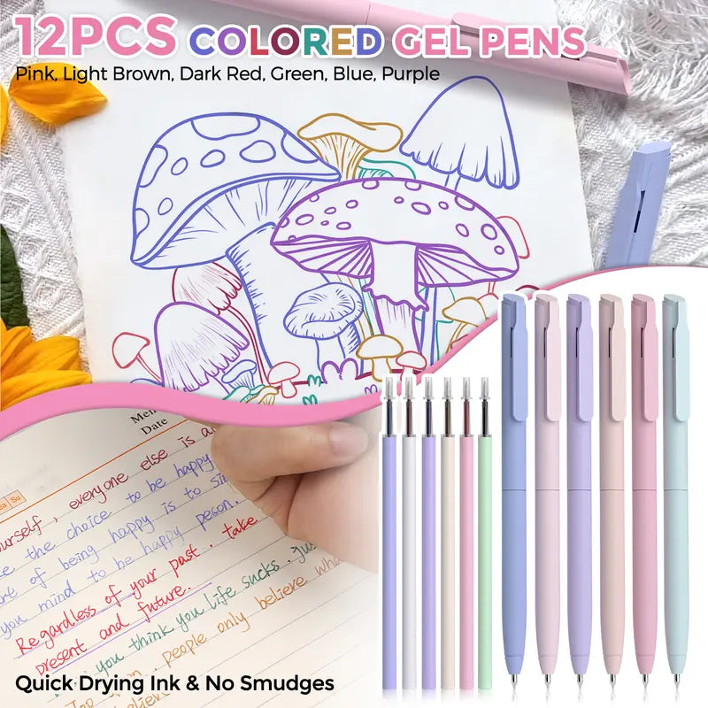 Nicpro 71PCS Bible Journaling Book Annotation Kit - Office Stationery Study Materials with Large Capacity Pink Pencil Pouch, Highlighters, Pens, Graphite Mechanical Pencils, Sticky Notes, Tabs for Women, Gift Option