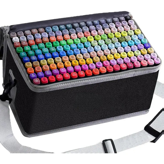 Alcohol Markers 168 Colors Drawing Pens Set Dual Tip Permanent Art Markers for Kids and Adult Gifts-168 Black Shell Refillable with Zippered Carrying Case