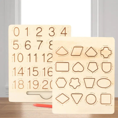 Wooden Letters Practicing Board,Reusable Handwriting Alphabet Tracing Board Double-Sided Toddlers and Preschool Gifts Learning Toys Learning to Write ABC for Kids Ages 3-6