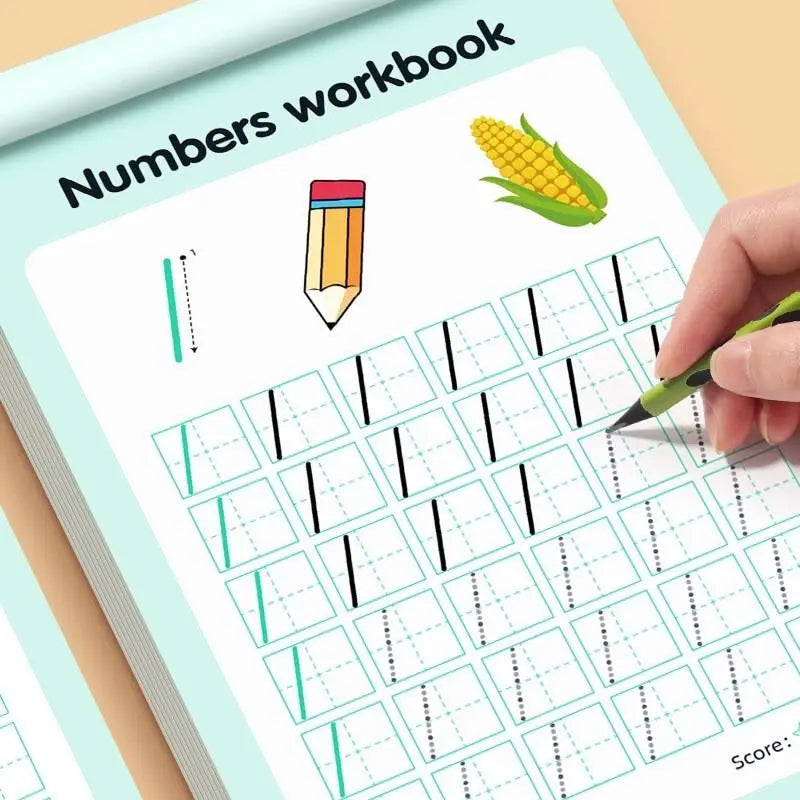 Calligraphy Practice Book, Number Writing Workbook 0-100, Tracing Sheets for Pen Control, Kids' Handwriting Improvement Tool, Preschool Learning Materials