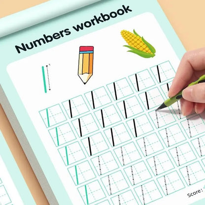 Calligraphy Practice Book, Number Writing Workbook 0-100, Tracing Sheets for Pen Control, Kids' Handwriting Improvement Tool, Preschool Learning Materials