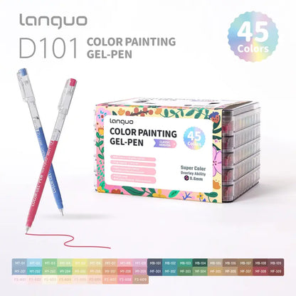 Languo 252 PCS Acrylic Gel Pens Set - 234-Colors Retractable Arts Crafts Stationery with Advanced Super Color Overlay, Rich Pigment, Ultra Smooth, Extra-Large Ink Tanks for Adult Coloring, Art Supplies Gift