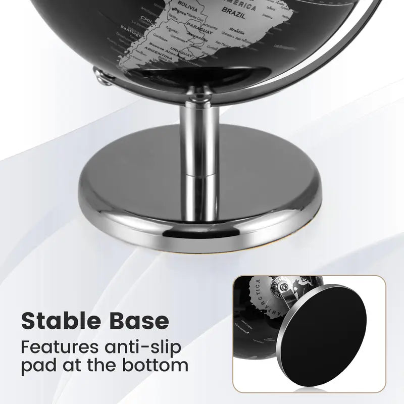 COSTWAY - 8" World Globe Modern Decorative Tabletop Earth Globe-Silver