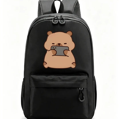 Capybara Patterned Stylish Commuter Backpack, College Student Backpack, Cute Backpacks School, Ergonomic and Pressure-relieving Shoulder Straps, Lightweight Laptop Bag, Suitable for Work, Daily Commutes, and Travel