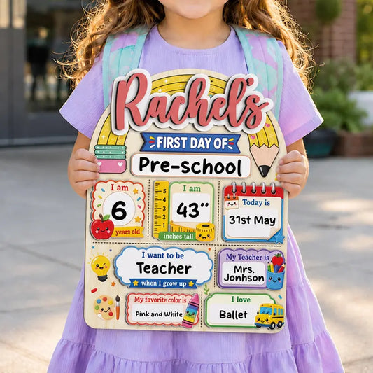Personalized Back to School Sign, First Day of School Sign, Preschool, Kindergarten 1st Day of School Sign, School Board, Last Day of School, First Day of School Sign