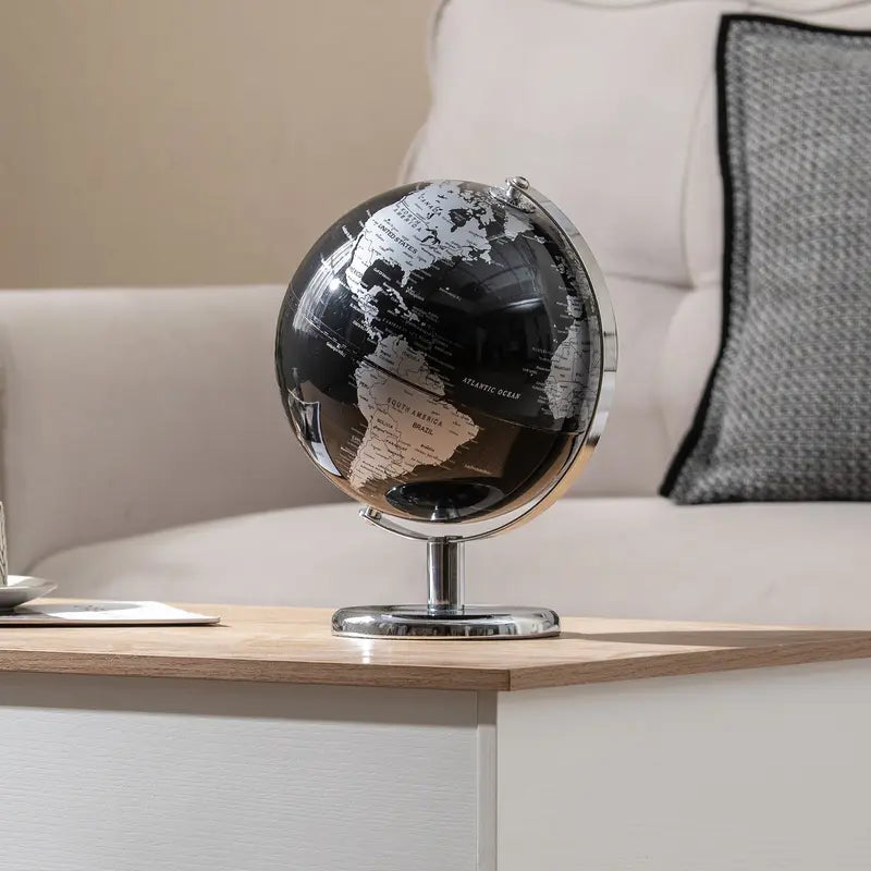 COSTWAY - 8" World Globe Modern Decorative Tabletop Earth Globe-Silver
