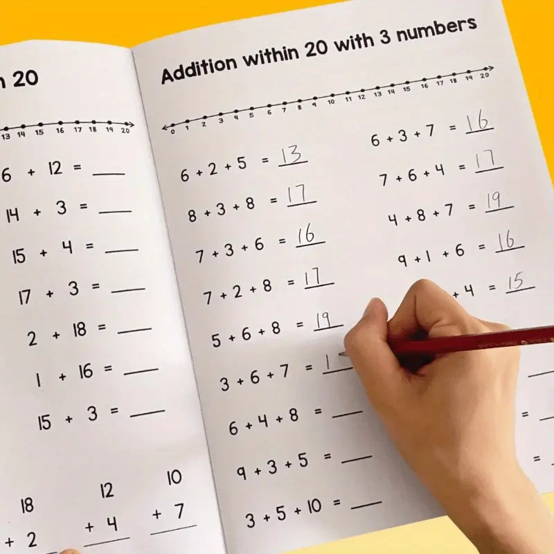 This Math Workbook, School Supplies, Includes Mental Arithmetic Exercises For Addition And Subtraction Within 20, Suitable For Children 6-12, It'S A Math Practice Book And Educational Writing Aid For Homeschooling, Preschool, And First Grade
