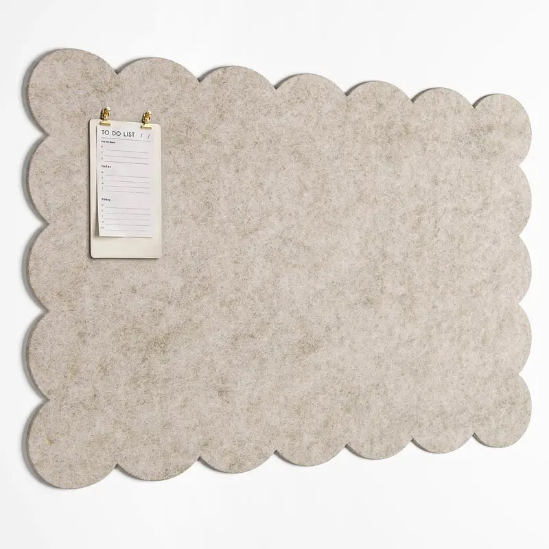Orelle Scalloped Felt Bulletin Board | Foldable Peel and Stick Felt Board for Wall | Alternative Cork Board for Office, Message Board, Kids Art Display