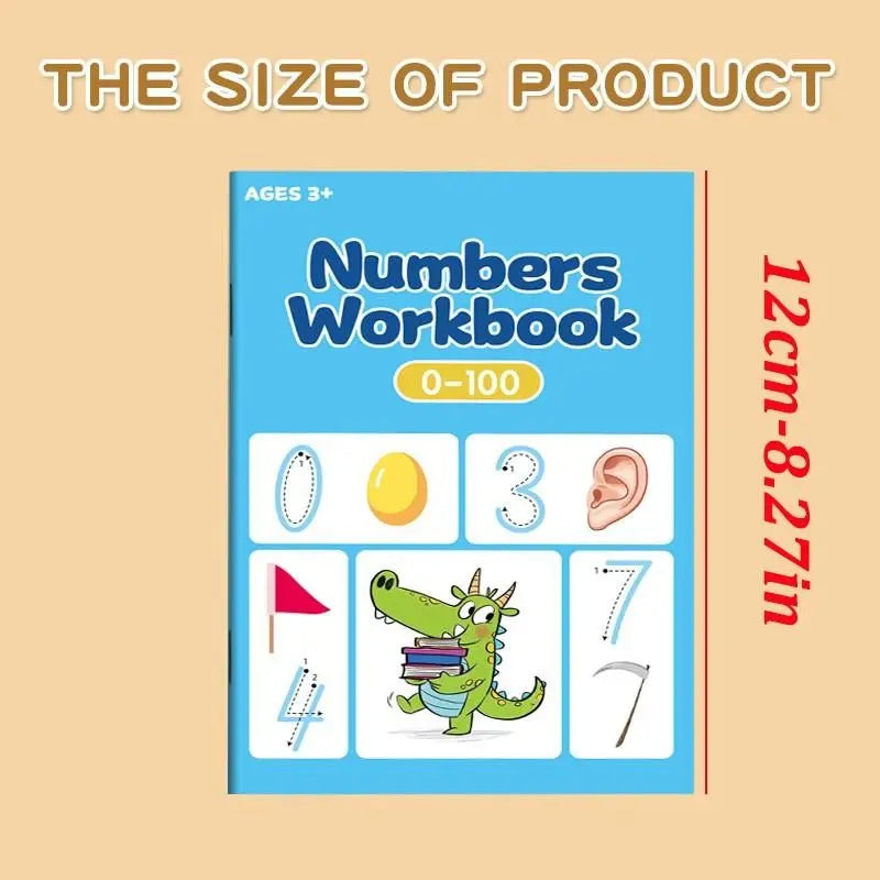 Calligraphy Practice Book, Number Writing Workbook 0-100, Tracing Sheets for Pen Control, Kids' Handwriting Improvement Tool, Preschool Learning Materials