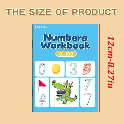 Calligraphy Practice Book, Number Writing Workbook 0-100, Tracing Sheets for Pen Control, Kids' Handwriting Improvement Tool, Preschool Learning Materials