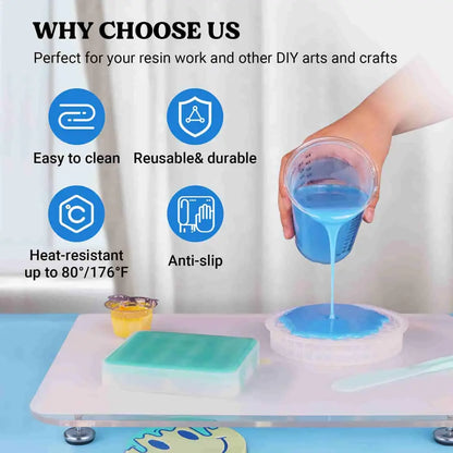 LET'S RESIN Pro-Series Acrylic Adjustable Leveling Table with Bubble Level - 16''x12'', Silicone Mat, No-Installation Crafting Supplies for Resin Molds, Waves, Paint, Soap - Studio Equipment