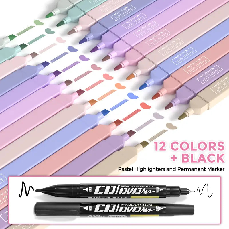 Nicpro 71-Pack Bible Journaling Stationary Set, Polyester Zipper Pen Case, 18 No-Bleed Highlighters, Colored Pens, 6 Mechanical Pencils with 360 Lead Refills, Book Annotation Kit, for Women & Travel/Cosmetic Use