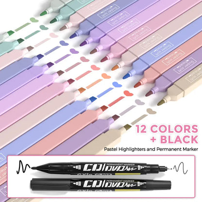 Nicpro 71-Pack Bible Journaling Stationary Set, Polyester Zipper Pen Case, 18 No-Bleed Highlighters, Colored Pens, 6 Mechanical Pencils with 360 Lead Refills, Book Annotation Kit, for Women & Travel/Cosmetic Use