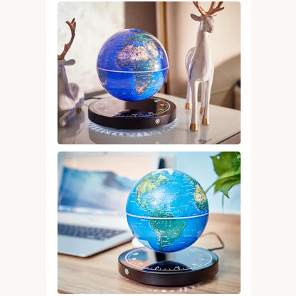 Magnetic Lev Float Globe, 360° Rotating World Map Desk Decor, Cool Tech Decor for Adults, Office Tabletop Accessory, Unique Gift (Home Improvement Lighting Accessory)