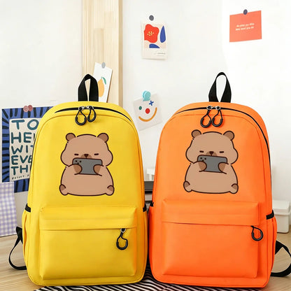 Capybara Patterned Stylish Commuter Backpack, College Student Backpack, Cute Backpacks School, Ergonomic and Pressure-relieving Shoulder Straps, Lightweight Laptop Bag, Suitable for Work, Daily Commutes, and Travel