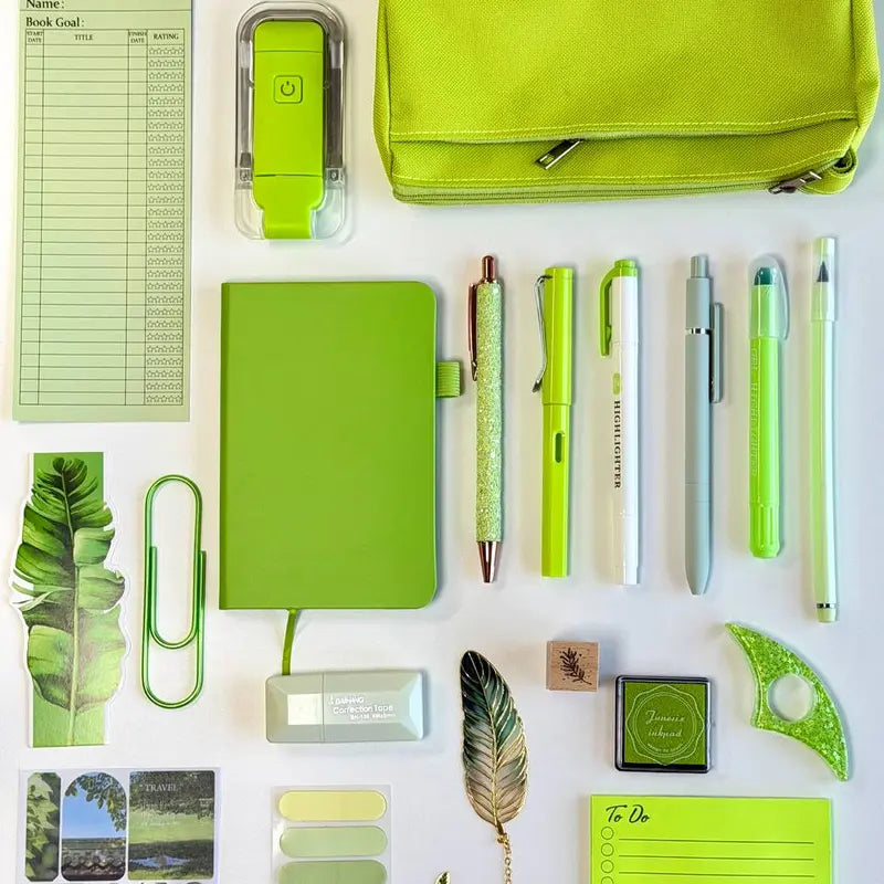 Curated Bookish Stationery Set with Notebook & Accessories – Choose Notebook Size, Item Count & Color Theme (Please Read Description)