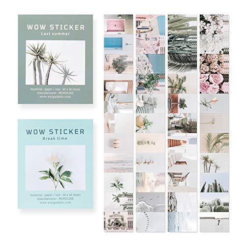 Monolike Big Wow Sticker Plan Series.1 + Series.2 Set - Big Size Cute Stickers, Square Stickers