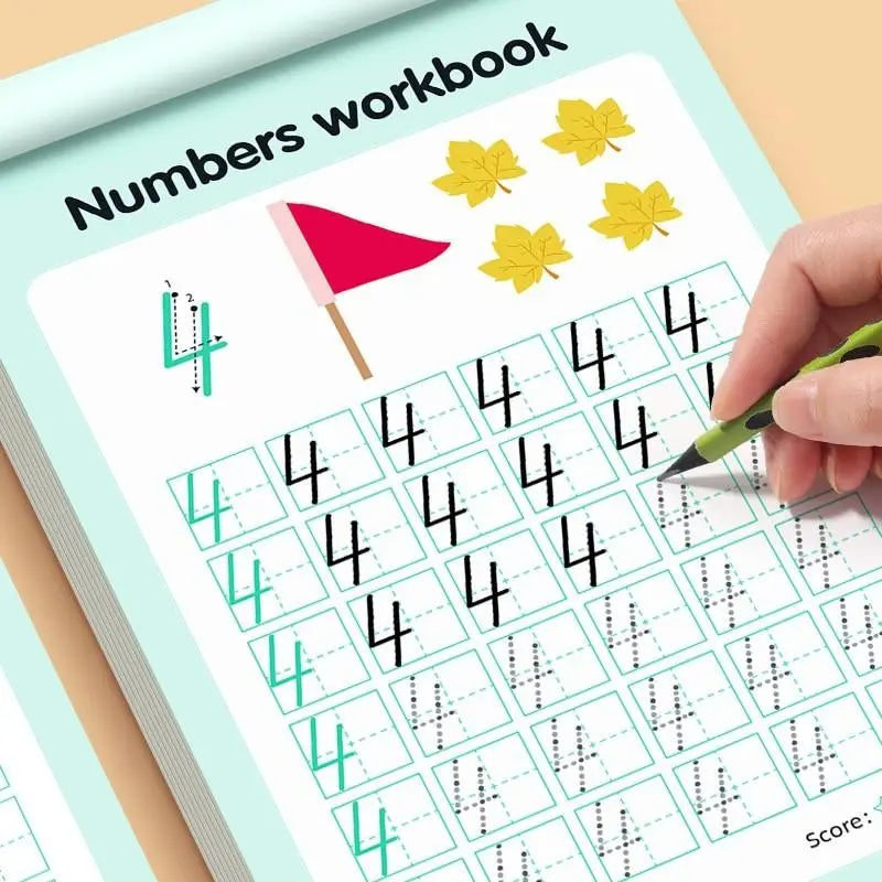 Calligraphy Practice Book, Number Writing Workbook 0-100, Tracing Sheets for Pen Control, Kids' Handwriting Improvement Tool, Preschool Learning Materials
