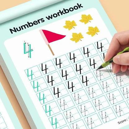 Calligraphy Practice Book, Number Writing Workbook 0-100, Tracing Sheets for Pen Control, Kids' Handwriting Improvement Tool, Preschool Learning Materials