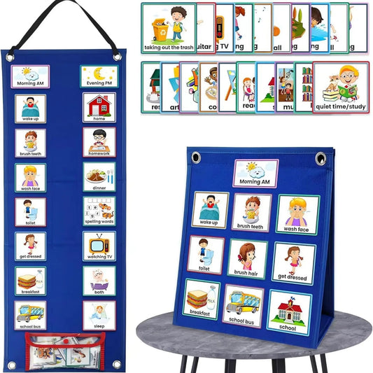 Visual Schedule Board for Kids, Autism & Special Education Learning Tool, Communication & Behavior Chart, Daily Routine & Chore Chart, Classroom/Home Visual Aids, Classroom Supplies Charts