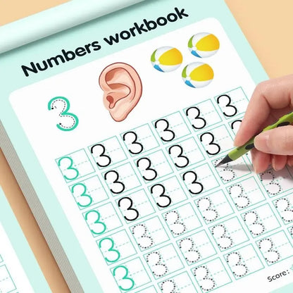 Calligraphy Practice Book, Number Writing Workbook 0-100, Tracing Sheets for Pen Control, Kids' Handwriting Improvement Tool, Preschool Learning Materials