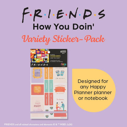 Happy Planner “Friends” Classic Sticker Pack for Planners, 30 Sheets