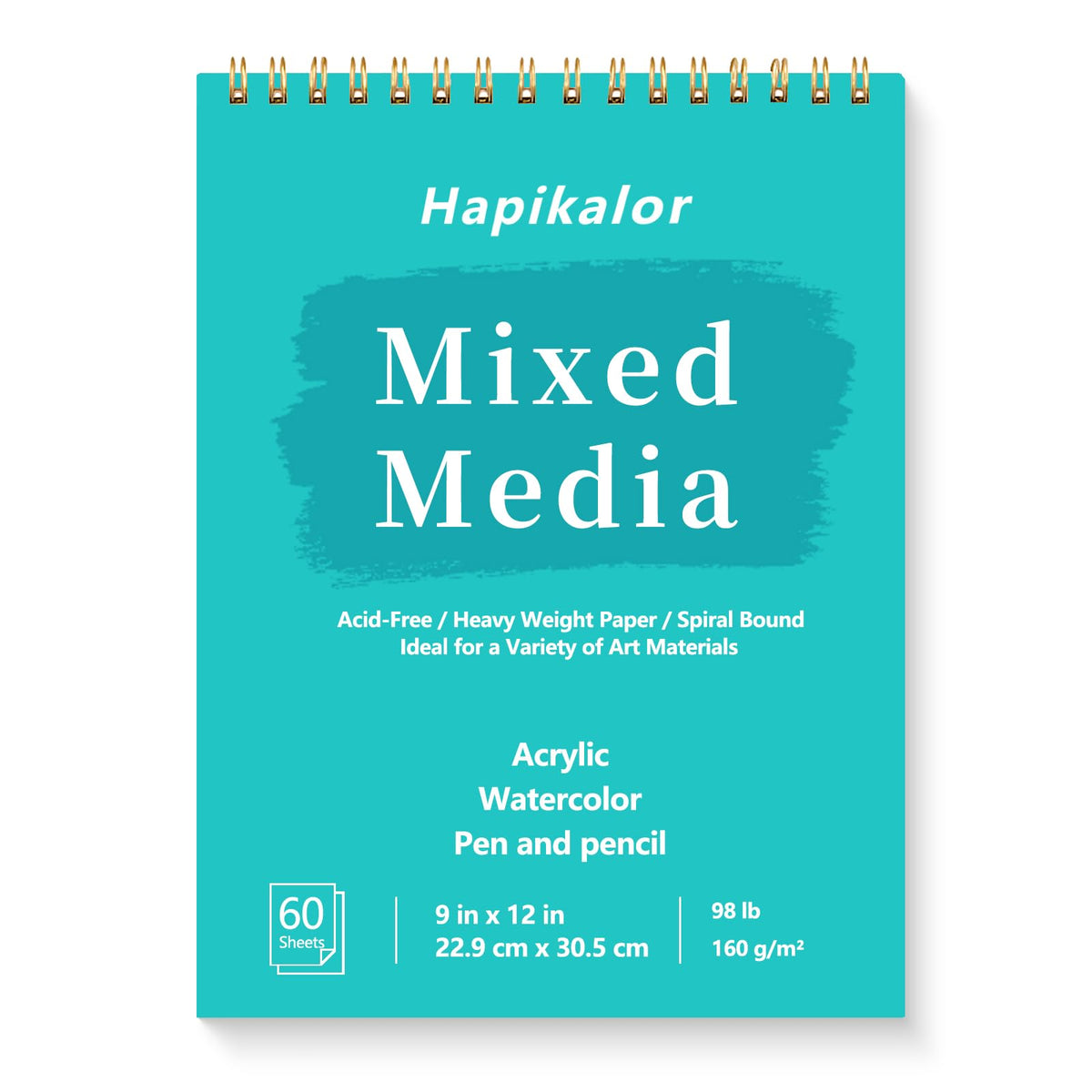Mixed Media Sketchbook 9"x12" Multimedia Sketchbook, 30 Sheets Sketch Book