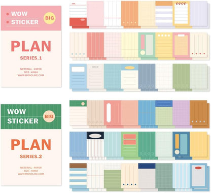 Monolike Big Wow Sticker Plan Series.1 + Series.2 Set - Big Size Cute Stickers, Square Stickers
