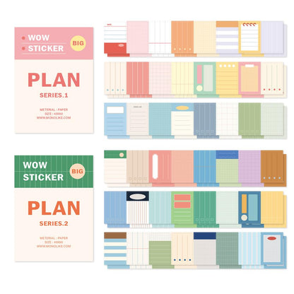 Monolike Big Wow Sticker Plan Series.1 + Series.2 Set - Big Size Cute Stickers, Square Stickers