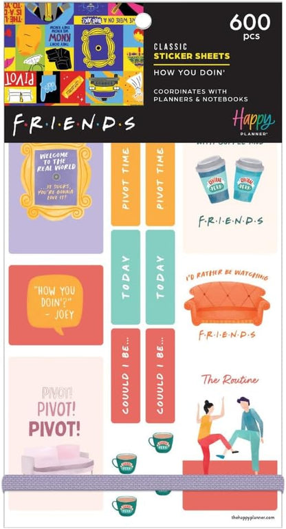 Happy Planner “Friends” Classic Sticker Pack for Planners, 30 Sheets