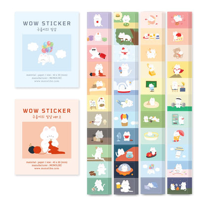 Monolike Big Wow Sticker Plan Series.1 + Series.2 Set - Big Size Cute Stickers, Square Stickers