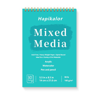 Mixed Media Sketchbook 9"x12" Multimedia Sketchbook, 30 Sheets Sketch Book