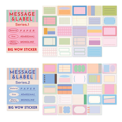 Monolike Big Wow Sticker Plan Series.1 + Series.2 Set - Big Size Cute Stickers, Square Stickers