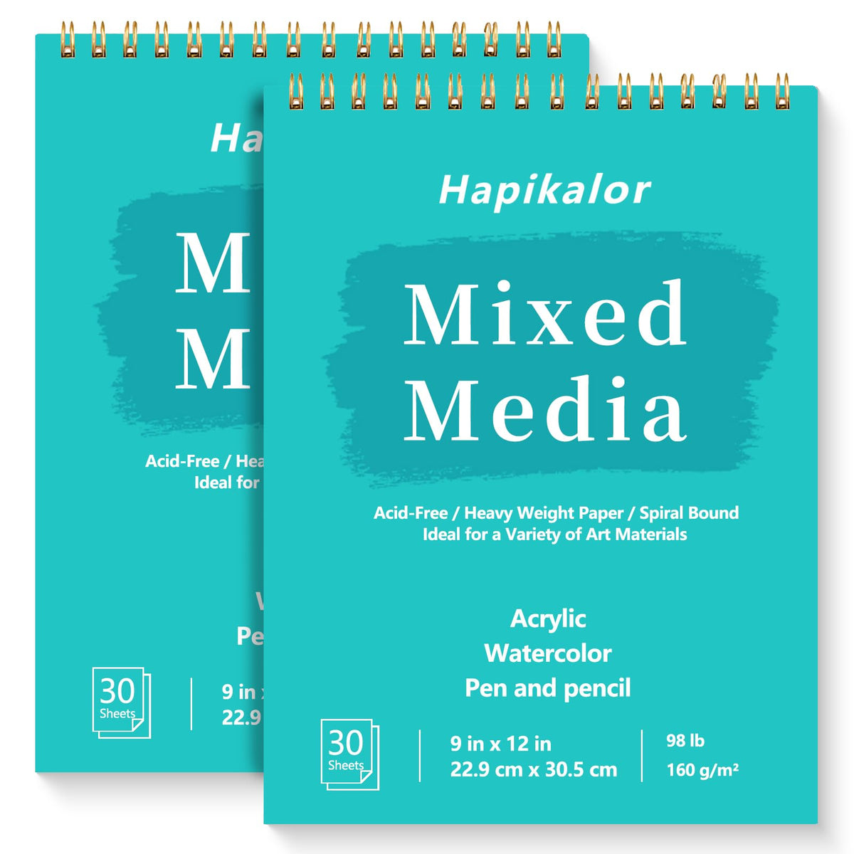 Mixed Media Sketchbook 9"x12" Multimedia Sketchbook, 30 Sheets Sketch Book