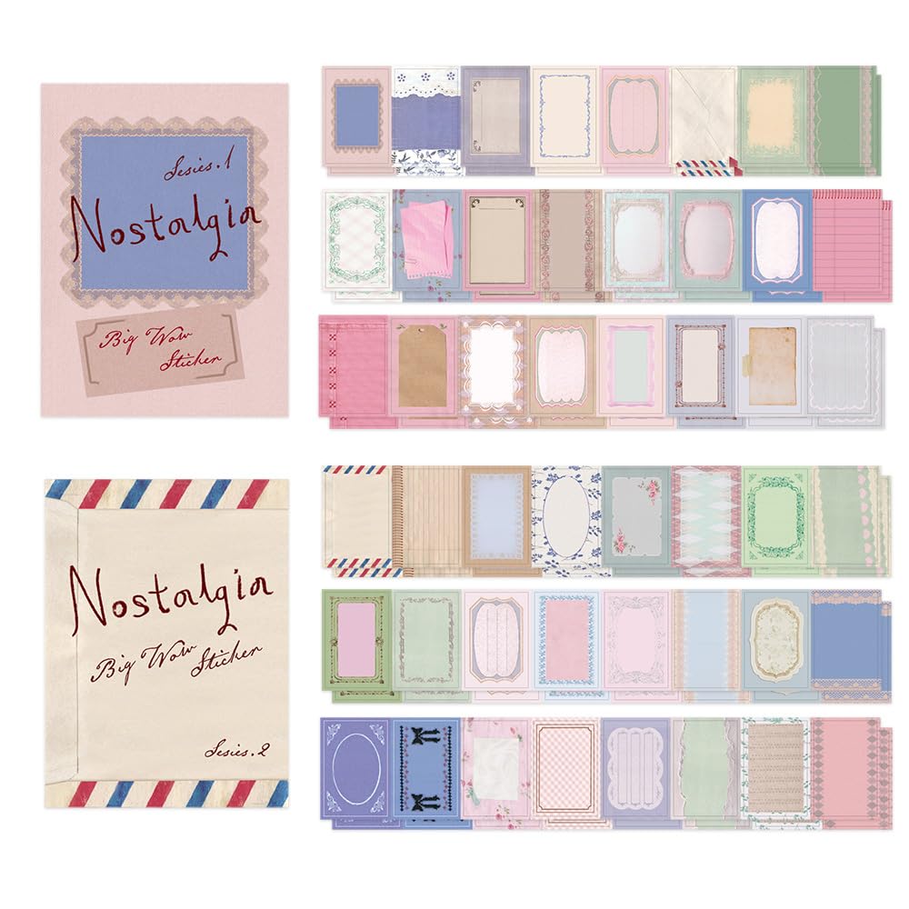 Monolike Big Wow Sticker Plan Series.1 + Series.2 Set - Big Size Cute Stickers, Square Stickers