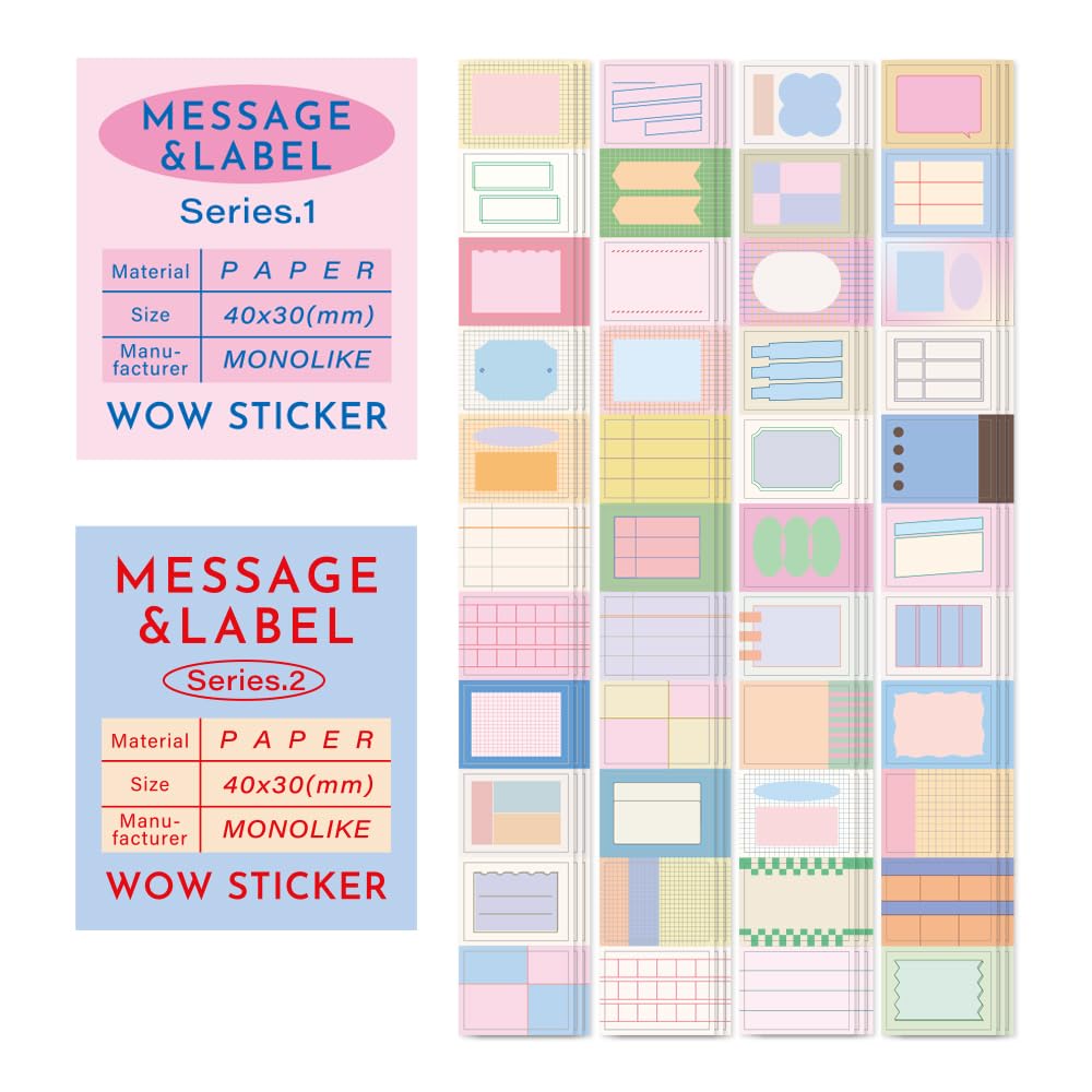 Monolike Big Wow Sticker Plan Series.1 + Series.2 Set - Big Size Cute Stickers, Square Stickers