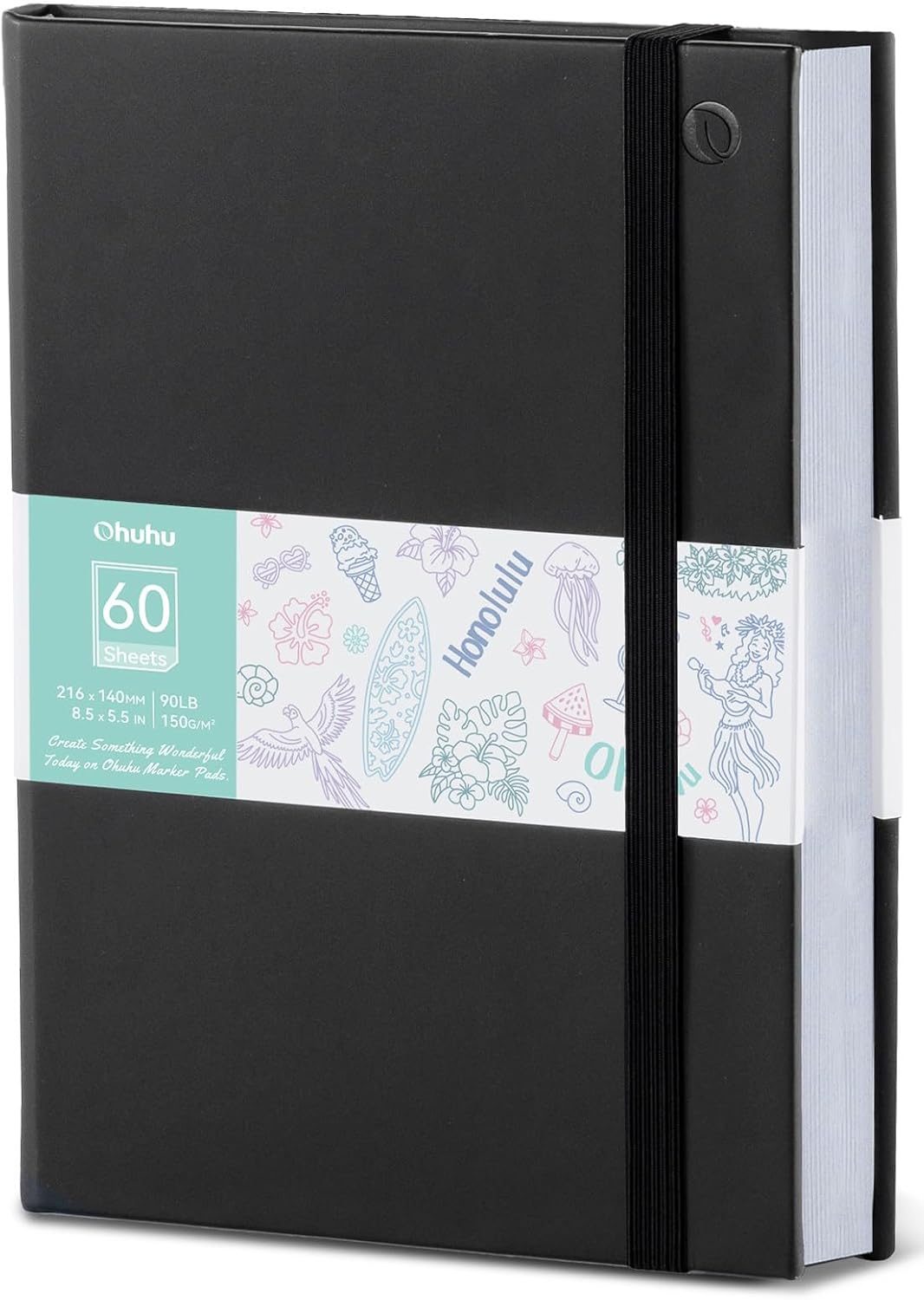 Ohuhu 5.5"x8.5" Double-Sided Bleedproof Marker Pad Art Sketchbook 60 Sheets