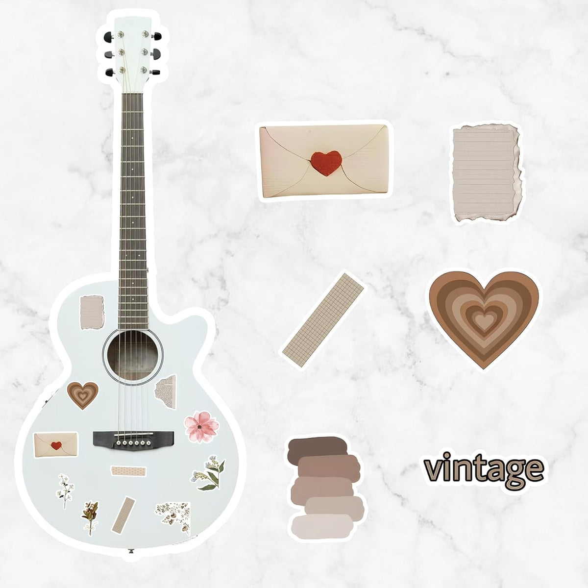 120 Pcs Vintage Aesthetic Stickers, Scrapbook Supplies
