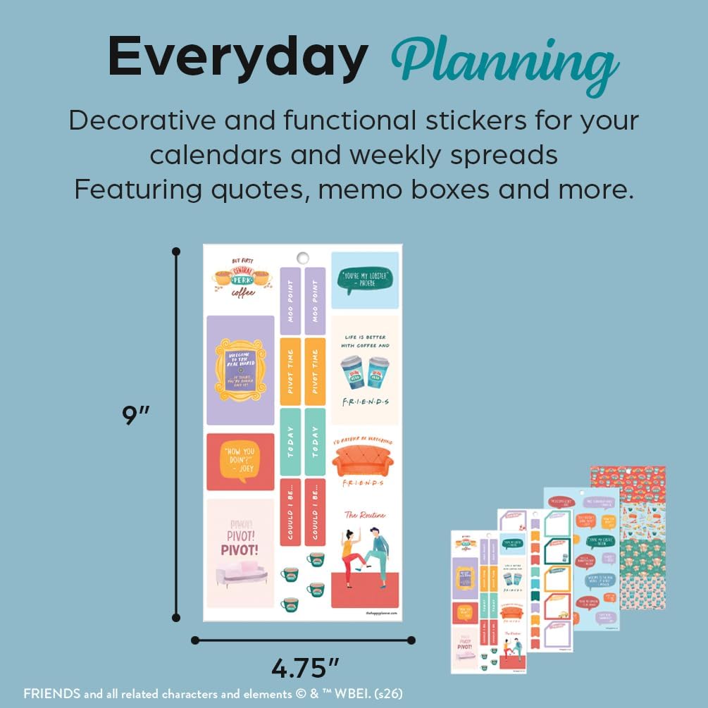 Happy Planner “Friends” Classic Sticker Pack for Planners, 30 Sheets