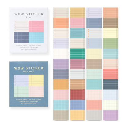 Monolike Big Wow Sticker Plan Series.1 + Series.2 Set - Big Size Cute Stickers, Square Stickers
